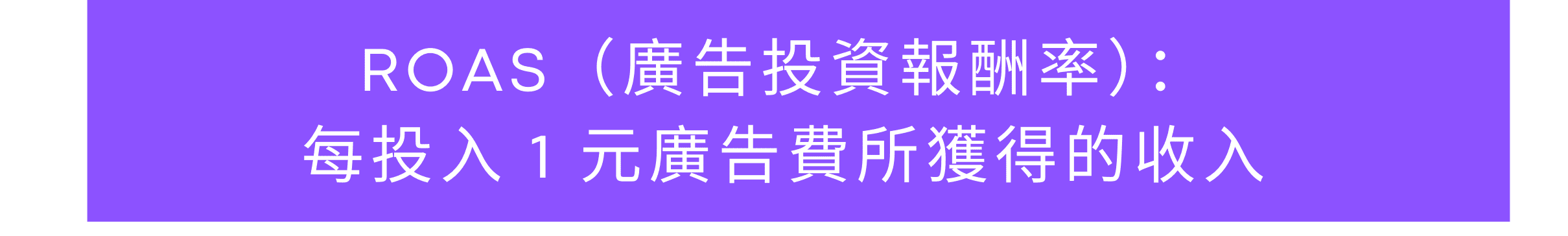 ROAS 廣告投資報酬率說明